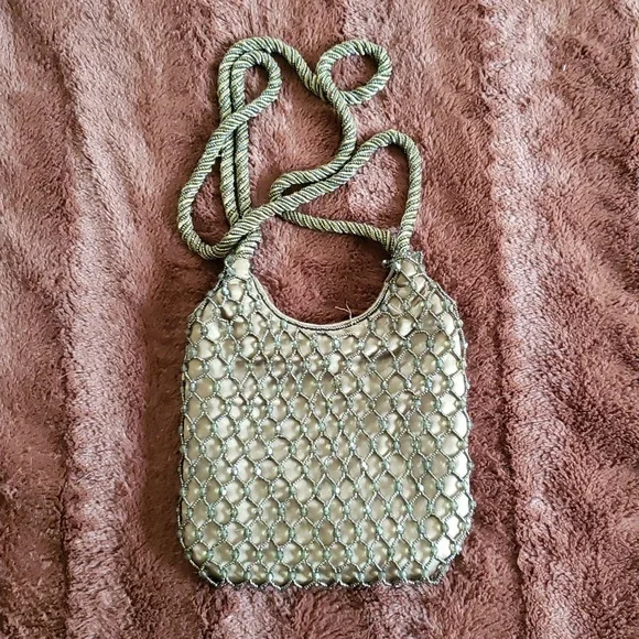 SOLD - Eye-catching green beaded purse - Picture 1 of 5